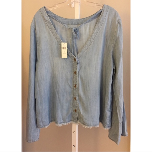 Anthropologie Cloth & Stone Button-Back Top  new - Picture 4 of 6